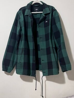 Vans Black & Dark Green Coach Jacket with Logo Tag